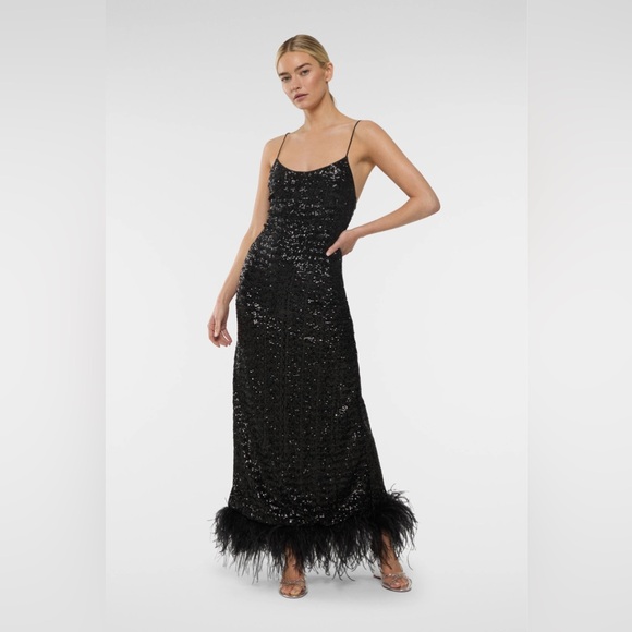 NWT Oseree Paillettes Plumage sequin slip dress - Picture 1 of 10